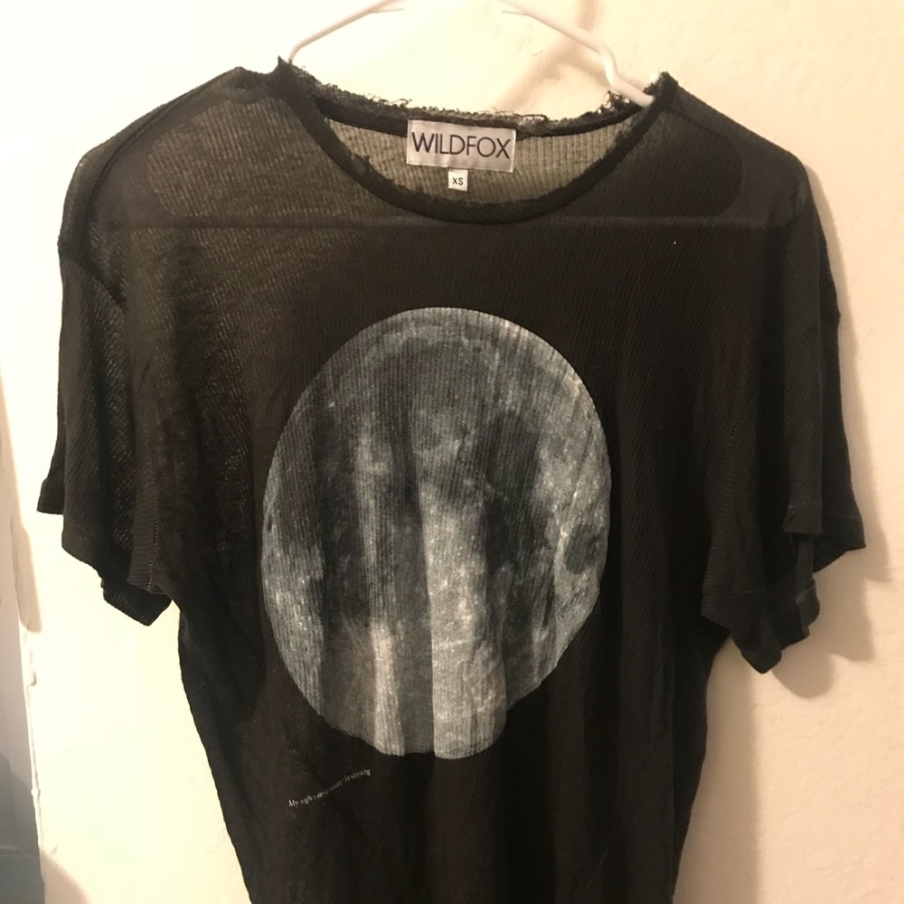 Rare Wildfox Moon Ribbed Tee XS
